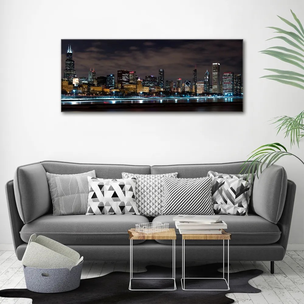 Imprimare tablou canvas Chicago noaptea