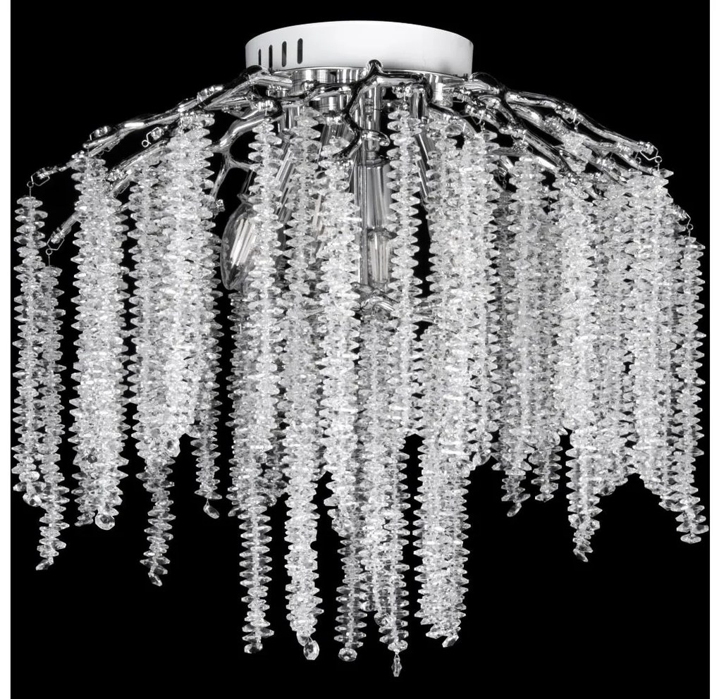 Lustră aplicată 6xE14/60W/230V + 3xLED/3W d. 54 cm crom lucios