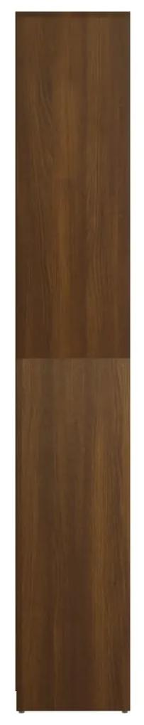 Dulap de baie, stejar maro, 30x30x183,5 cm, lemn prelucrat Stejar brun, Fara maner, 1
