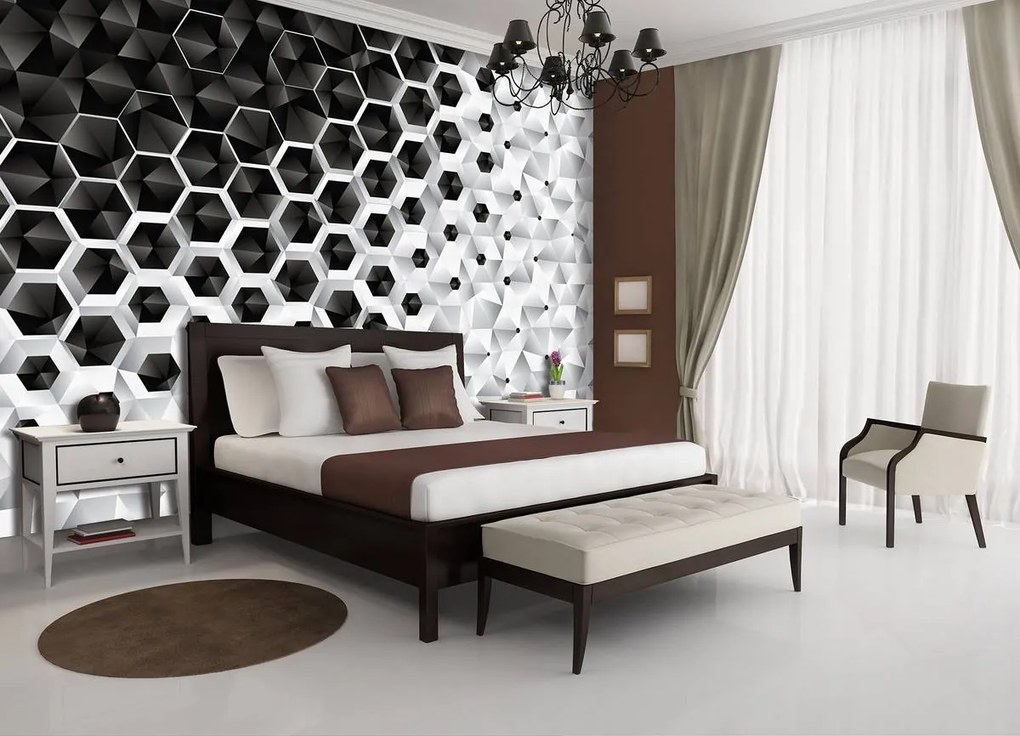 Fototapet - 3D hexagon (152,5x104 cm)