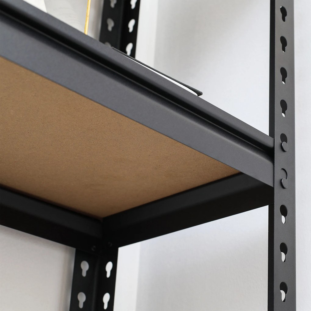 Raft de depozitare cu 5 niveluri, set de 2 din MDF, otel, 70x30x167,5cm negru si maro HOMCOM | Aosom Romania