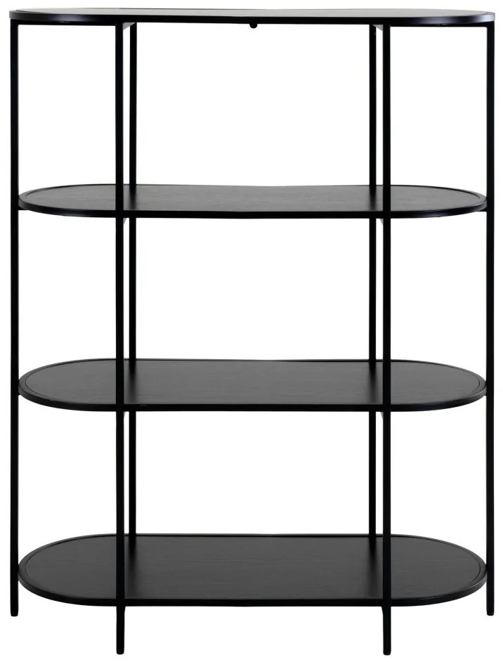 Vita Raft oval, 4 rafturi, negru, cadru negru 85x36x111 cm