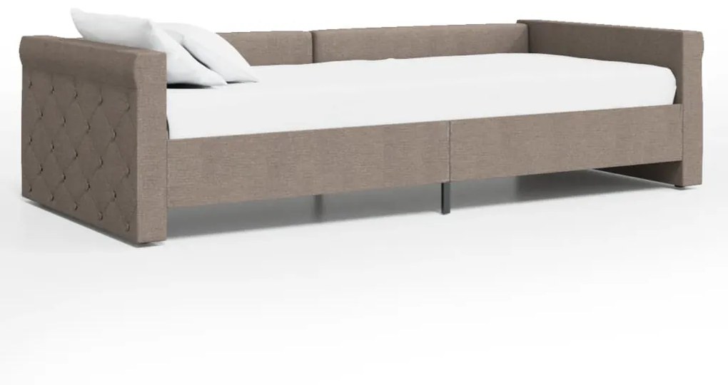 337201 vidaXL Pat de zi, gri taupe, 90x200 cm, textil, USB