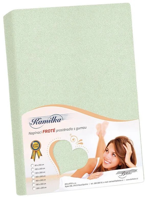 Bellatex Cearșaf din bumbac verde salvie, 90 x 200 cm