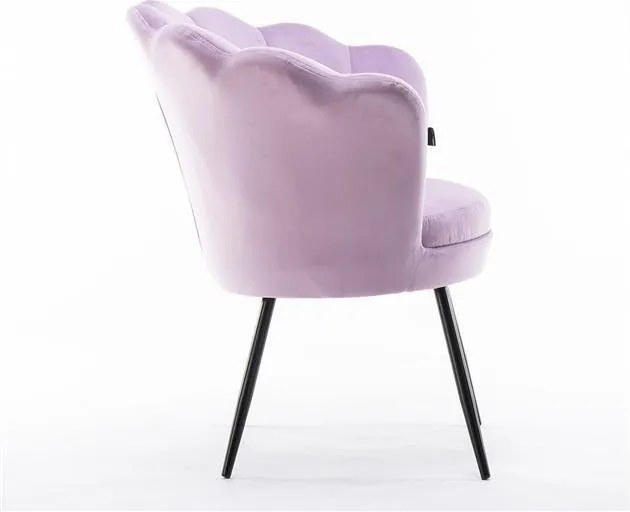 Fotoliu FREY Heather din Catifea cu Picioare Negre