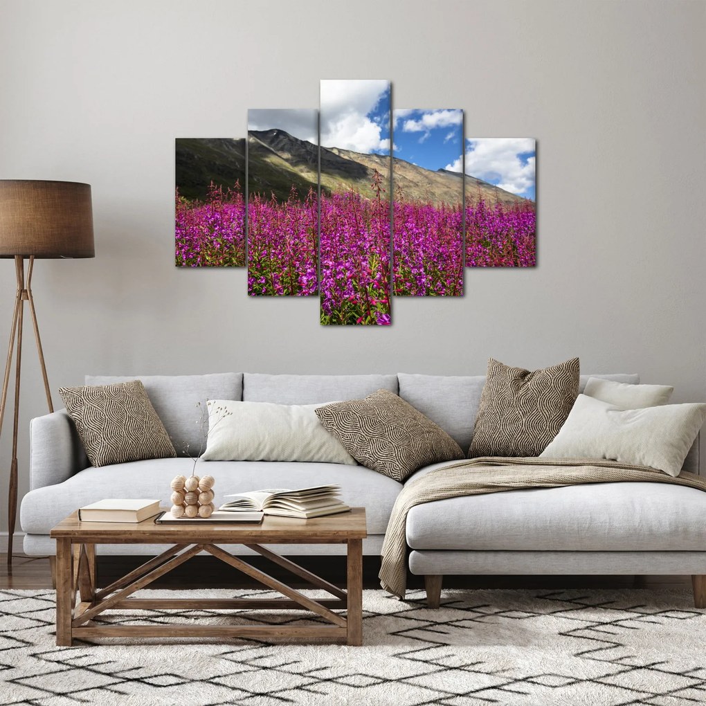 Tablou sceneriei cu lunca montană (150x105 cm)