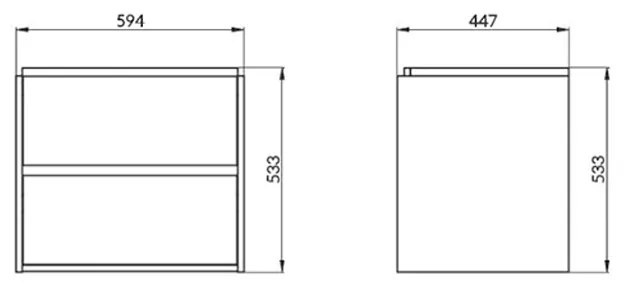 Mobilier suspendat Cersanit, Crea, cu doua sertare, 60 cm, stejar