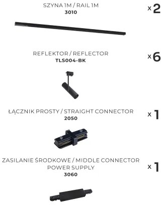Spot în sistem de șină Zuma Line 3026 LISA 6xGU10/35W/230V negru