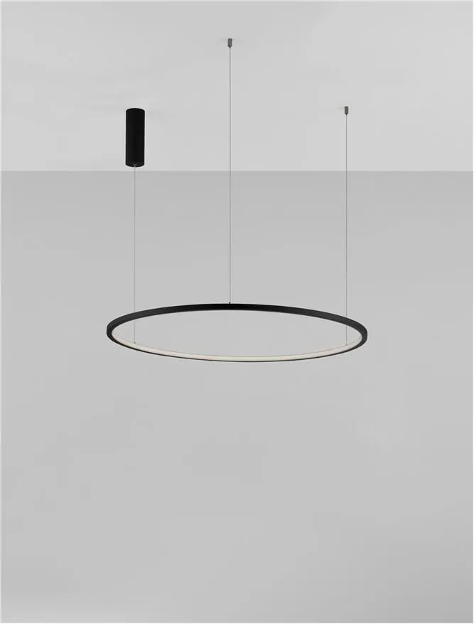 Lustra LED suspendata design modern circular TARQUIN D-80cm negru
