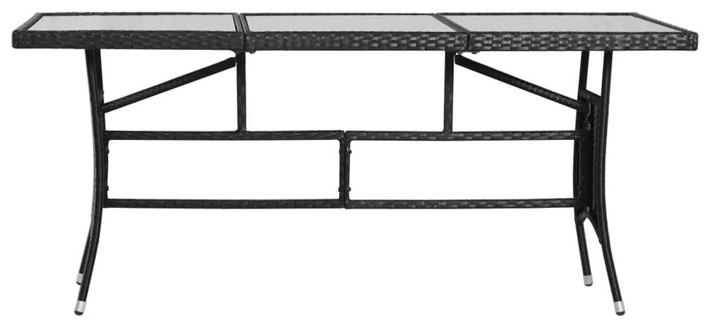 Masa de gradina, negru, 170 x 80 x 74 cm, poliratan 1, 170 cm