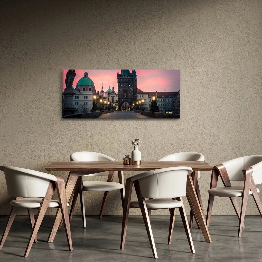 Tablou - Pe podul lui Carol,Praga (120x50 cm)