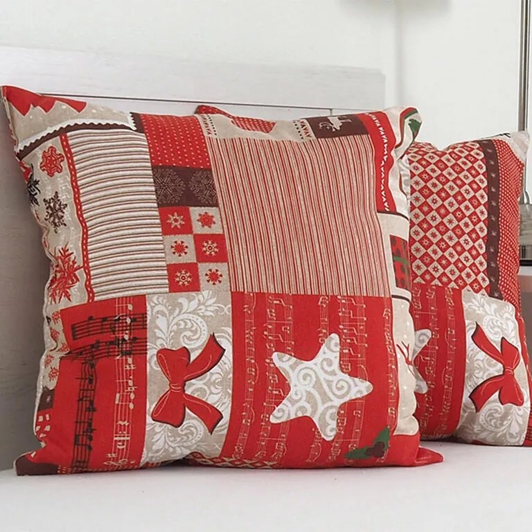 Pernuță decorativă PATCHWORK DE CRĂCIUN, 45 x 45 cm