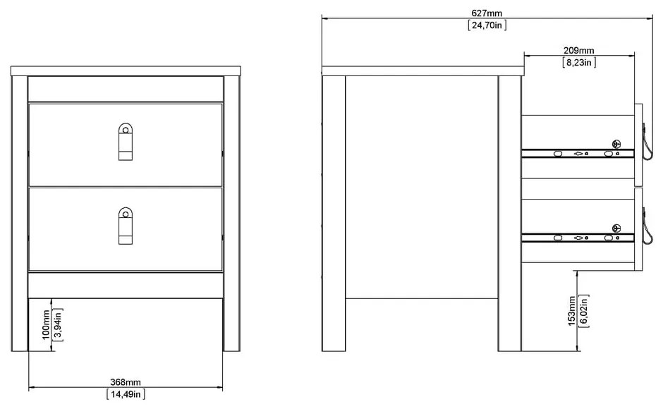 Noptieră albă Madrid - Tvilum