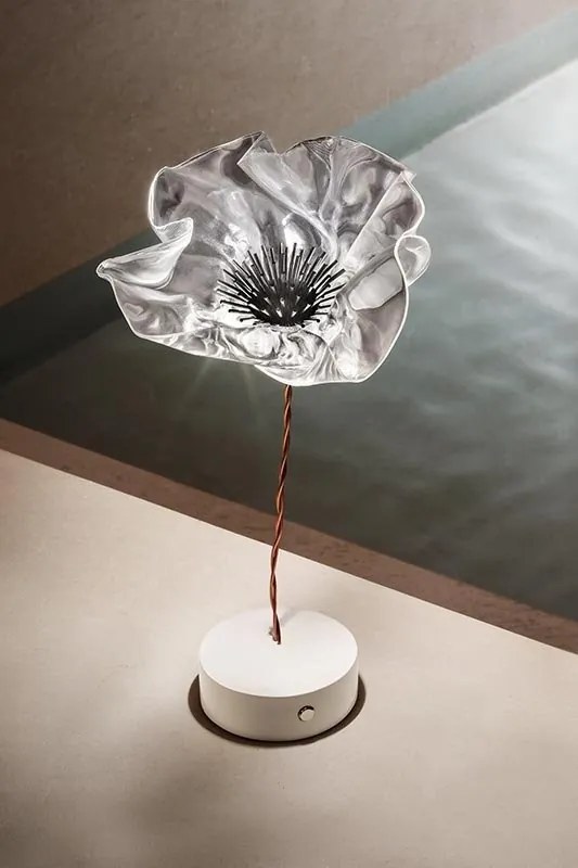 Veioza, Lampa de masa cu baterii ideala restaurant, realizata manual Lafleur prisma