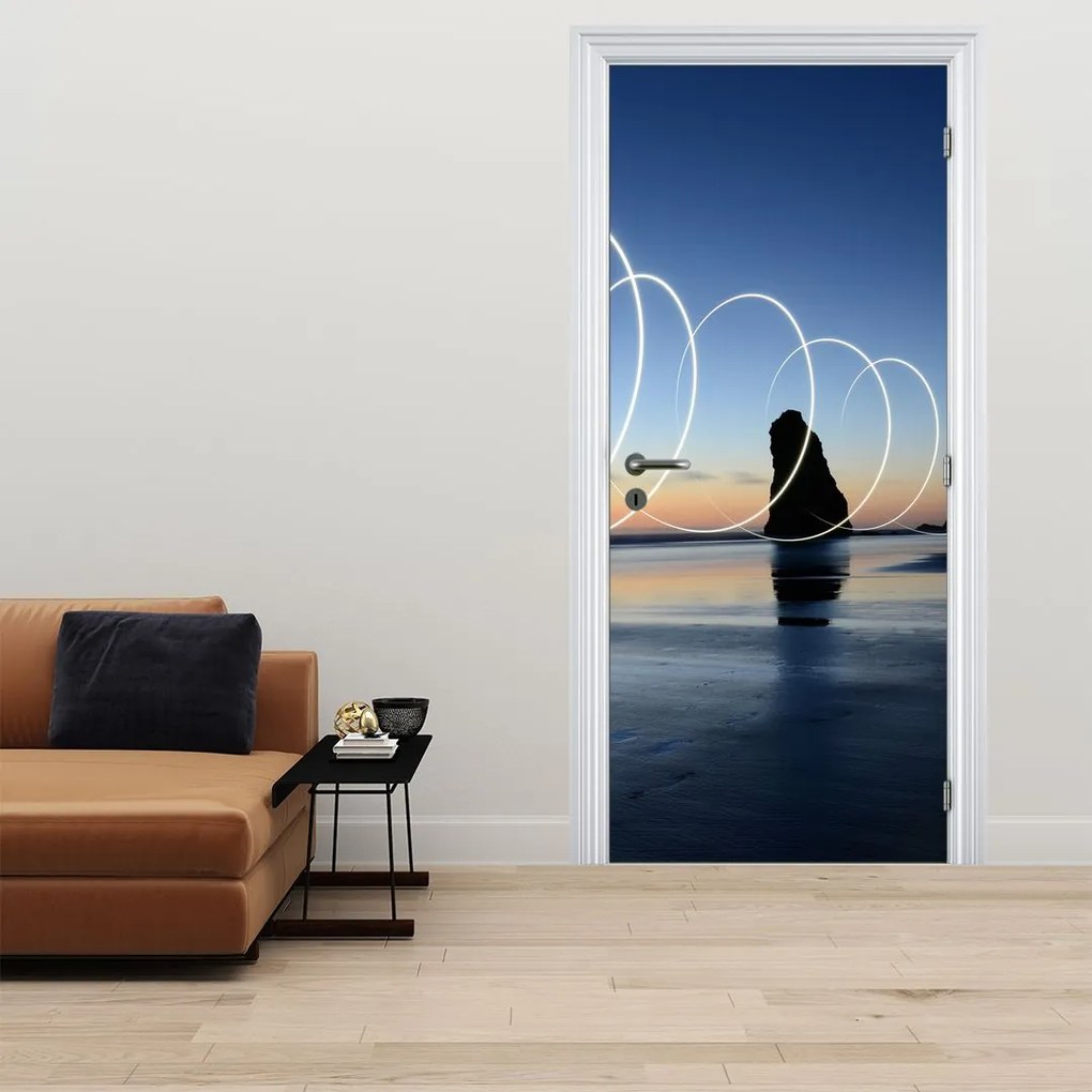 Fototapet pentru ușă - Plajă la apus (95x205cm)