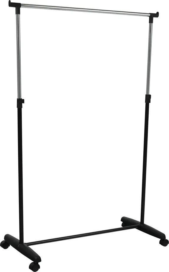 Cuier mobil, crom/plastic negru, SOREN