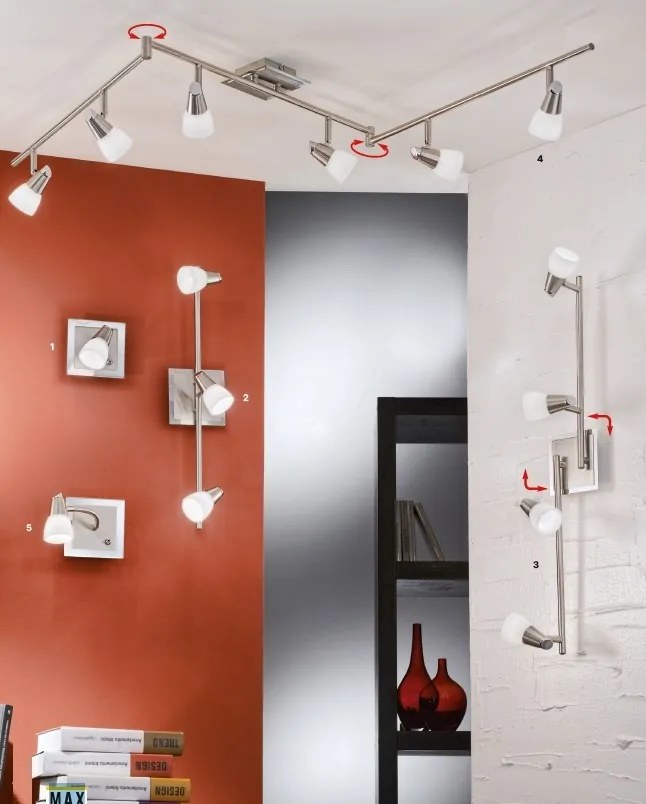 Aplica de perete cu 1 spot directionabil Max crom satin