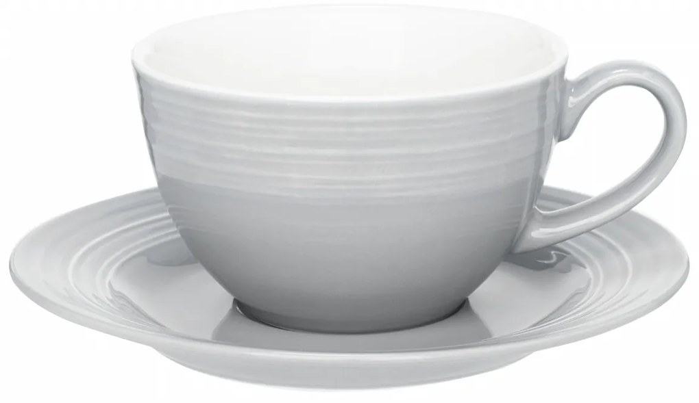 Set servire ceai sau cafea, 12 piese, 6 persoane, gri, Linea