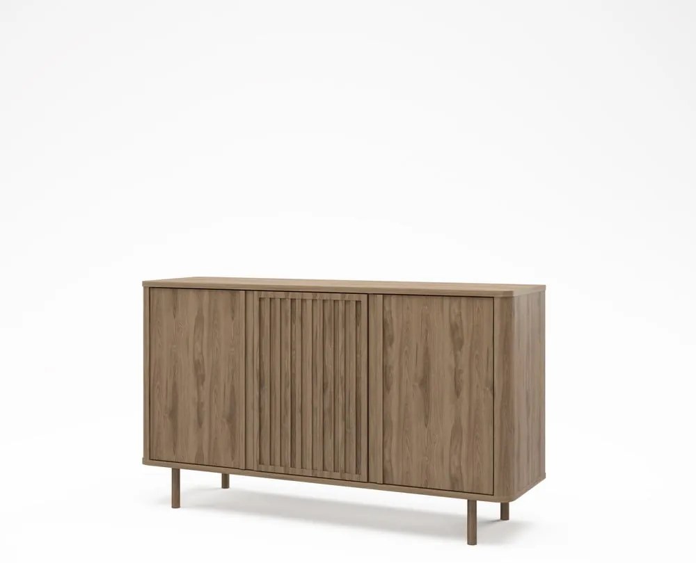 Comodă în culoare naturală cu aspect de lemn de stejar 138x80x40 cm Salma – Marckeric