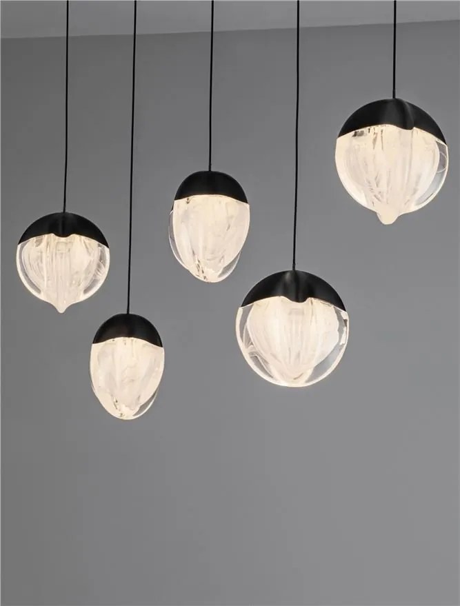 Lustra cu 5 pendule LED ALICIA negru