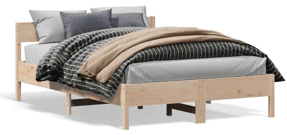 842754 vidaXL Cadru de pat cu tăblie, 120x200 cm, lemn masiv de pin