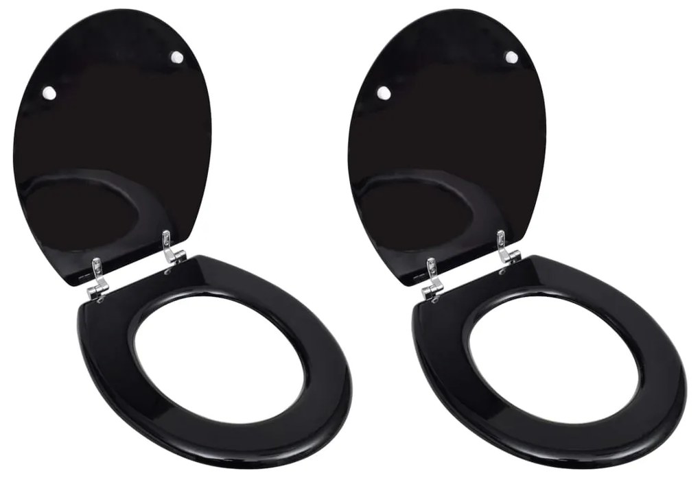 vidaXL Capace WC, 2 buc., negru, MDF