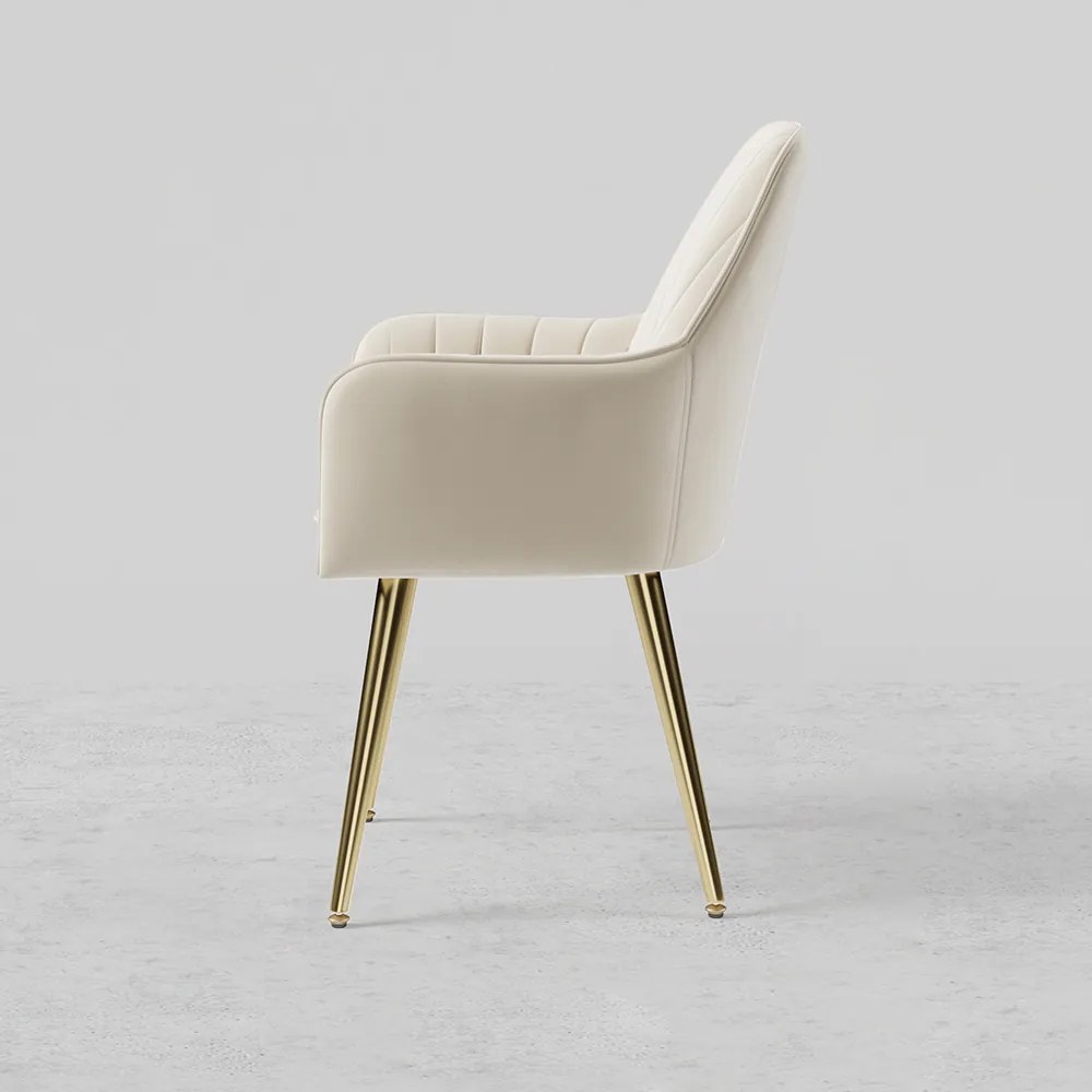 Scaun bej pentru bucătărie, soft, cu cotieră , în stil art nouveau - 2 buc. Deprimo j040379185 by Deprimo