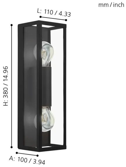 Aplică pentru baie AMEZOLA 2xE27/60W/230V IP44 Eglo 99124