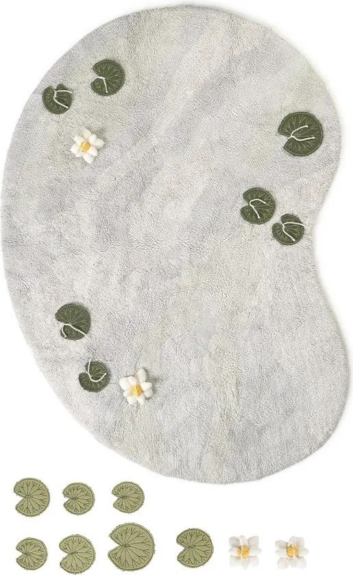 Covor de joacă pentru copii gri deschis din bumbac 130x170 cm Swan Lake – Lorena Canals