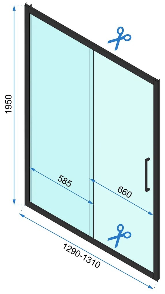 Cabina de dus Rapid Slide Negru 100x80cm, Rea