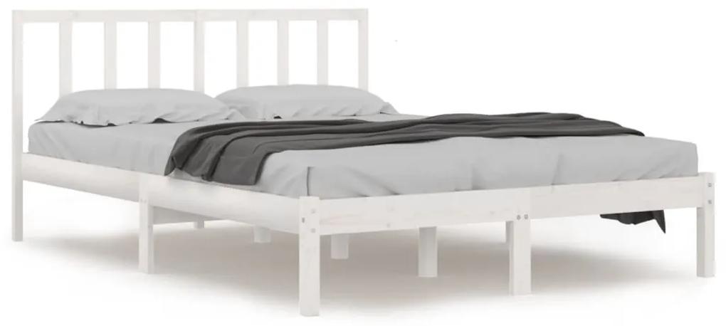 3105067 vidaXL Cadru de pat, alb, 120x200 cm, lemn masiv de pin