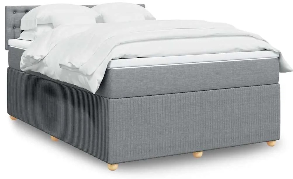 vidaXL Pat continental, gri deschis, 140x200 cm, material textil