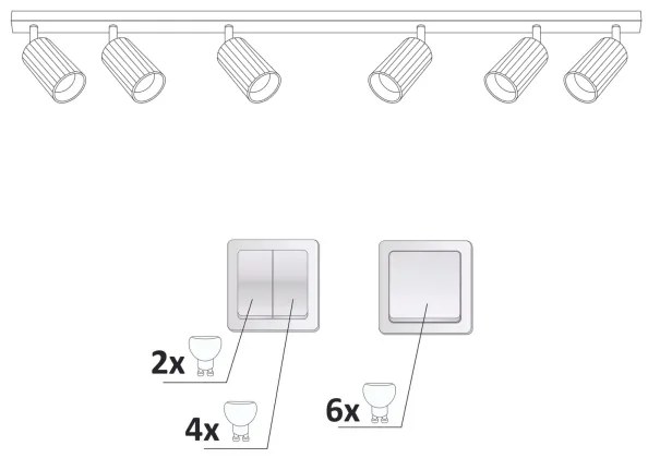 Spot NICEA 6xGU10/10W/230V negru