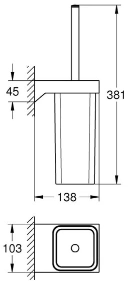 GROHE 40857000 - Set de curățare pentru WC SELECTION CUBE, crom lucios