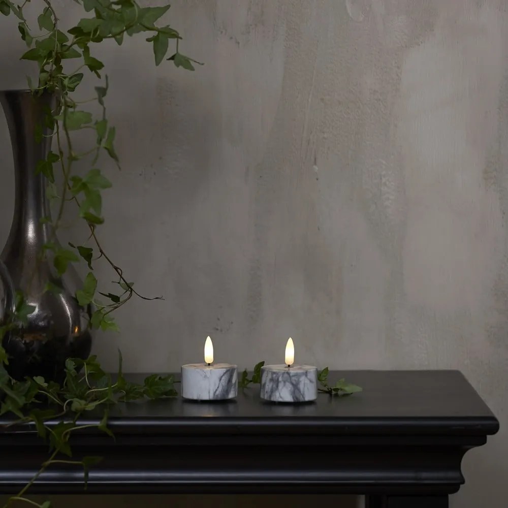 Lumânări LED 2 buc. (înălțime 6 cm) Flamme Marble – Star Trading