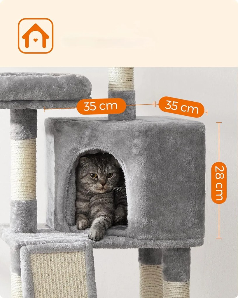 Turn de zgariat pentru pisici TIGER, gri deschis