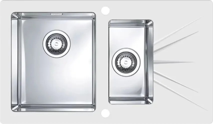 Chiuveta inox Alveus Karat 20 inox - alb 86x50 cm stanga