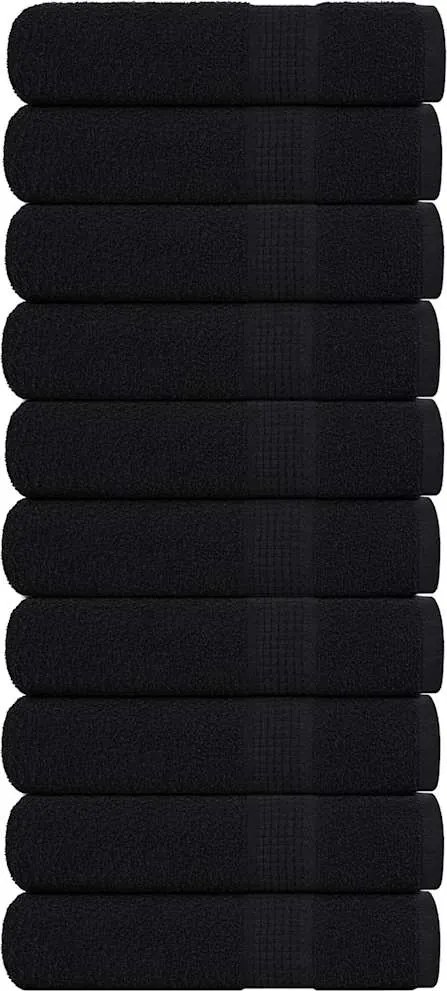 vidaXL Prosoape de duș, FROGN, 10 buc., negru, 70x140 cm, 360 g/m²