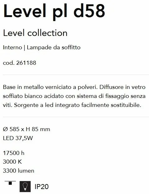 Plafoniera LED moderna LEVEL PL D58