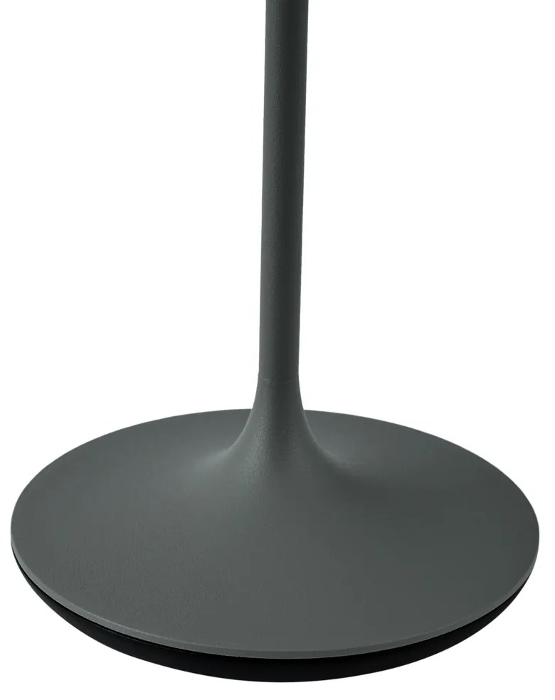 Lampă de masă gri închis, incl. LED IP65 reîncărcabilă cu stație de încărcare - Bass