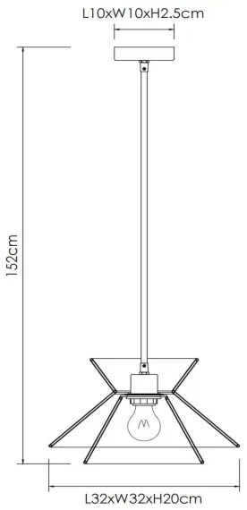 Lustră pe cablu Lucide 10420/32/72 TASMAN 1xE27/60W/230V bej