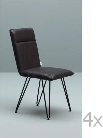 Set 4 scaune Design Twist Elice, negru