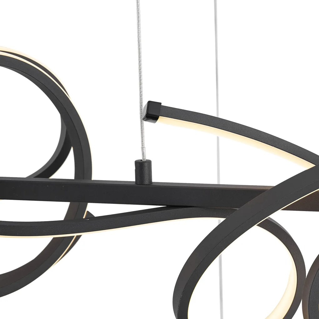 Lampă suspendată de design, alungită, neagră, reglabilă în 3 trepte - Krisscross