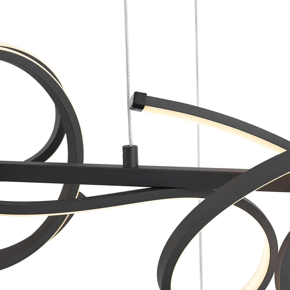 Lampă suspendată de design neagră dreptunghiulară cu 3 trepte de intensitate luminoasă - Krisscross