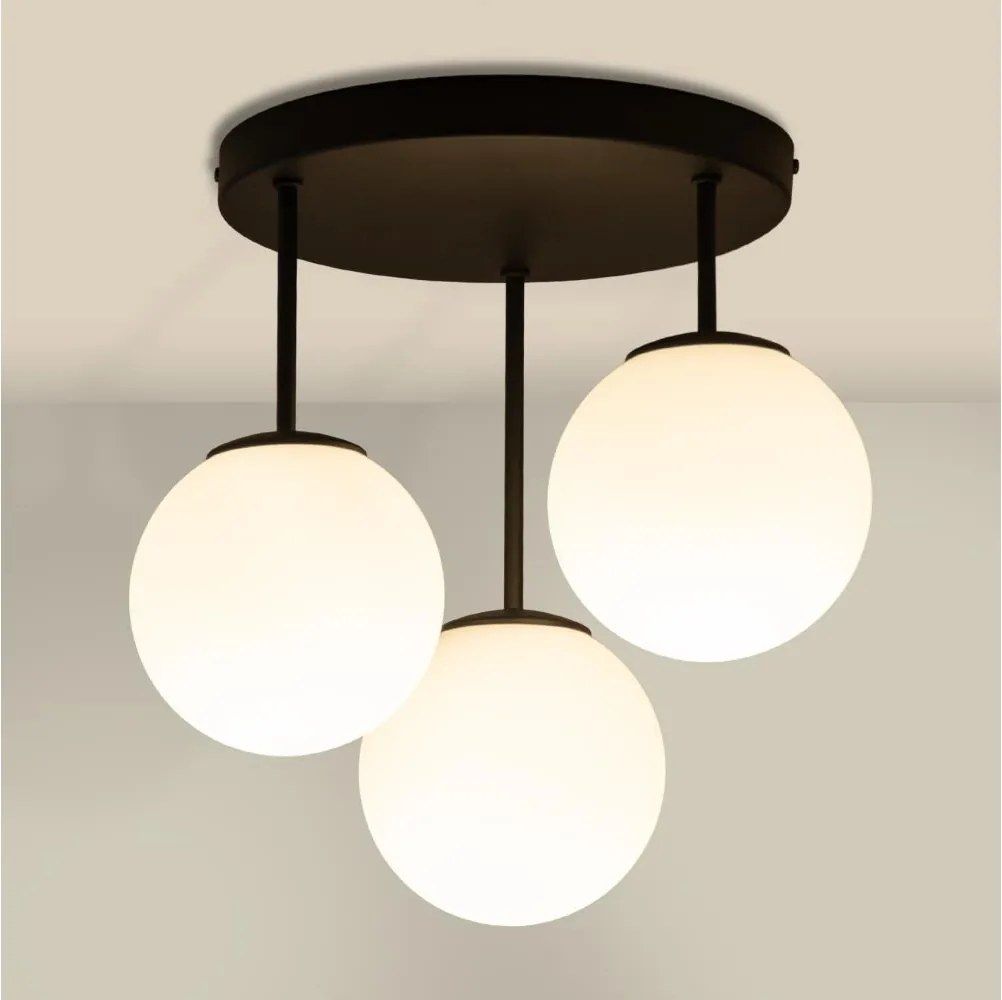 Lustră aplicată MOONLIGHT, 3 x E27, 15 W, 230 V, neagră