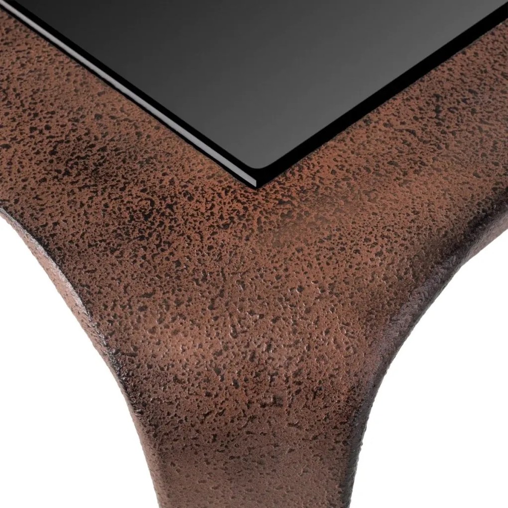 Masuta de cafea LUX, Aluminiu Reciclat, Sticla Neagra, Quentin