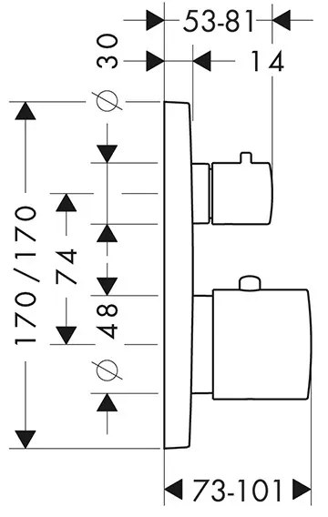 Baterie duș, Axor, Citterio M, cu termostat, crom, 34725000