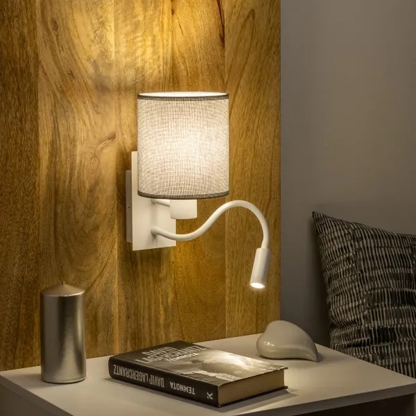 Lampă LED de perete Brilagi NUBILA 1xE27/25W/230V + LED/3W alb/gri