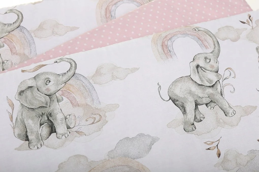 ShopJK PRPTECȚIE PEREȚI PENTRU PĂTUȚ 180 CM ELEFANT ROZ