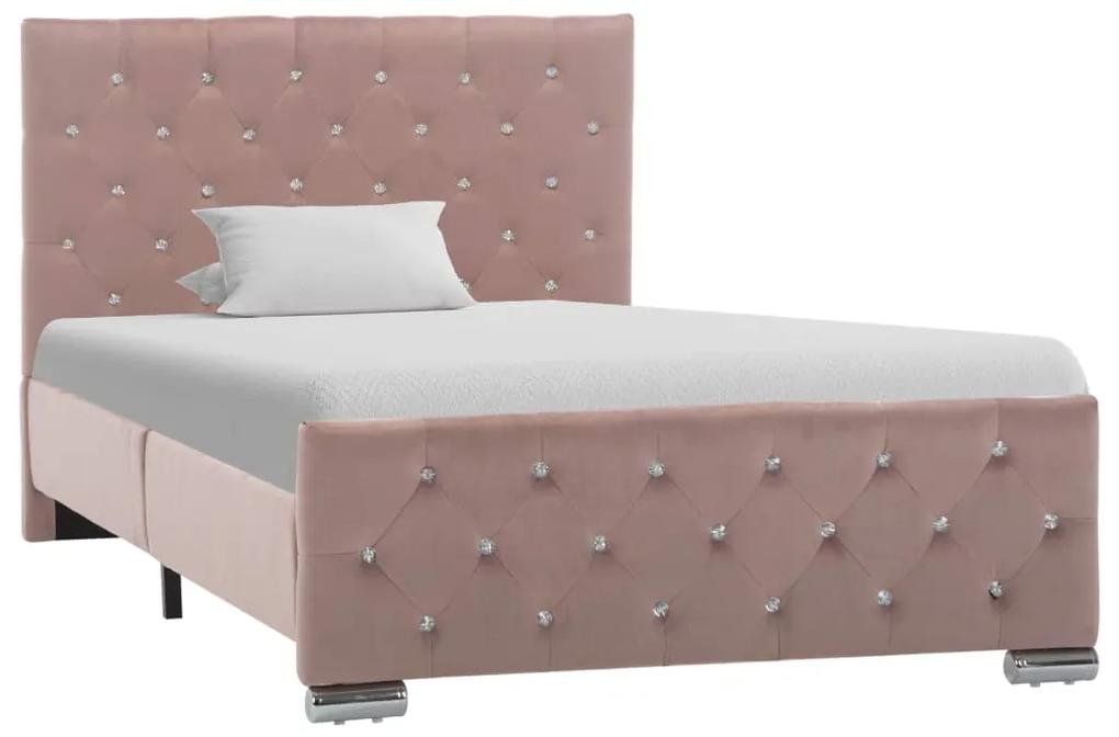286824 vidaXL Cadru de pat, roz, 100 x 200 cm, material textil